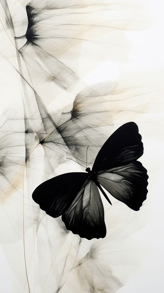 Black and white butterfly drawing sketch illustrated.