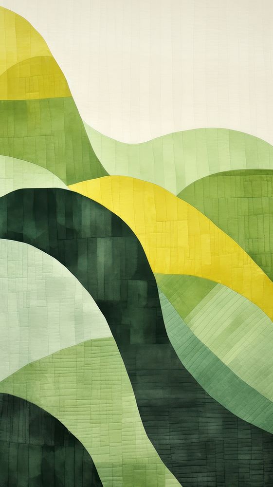 Green hills abstract pattern art.