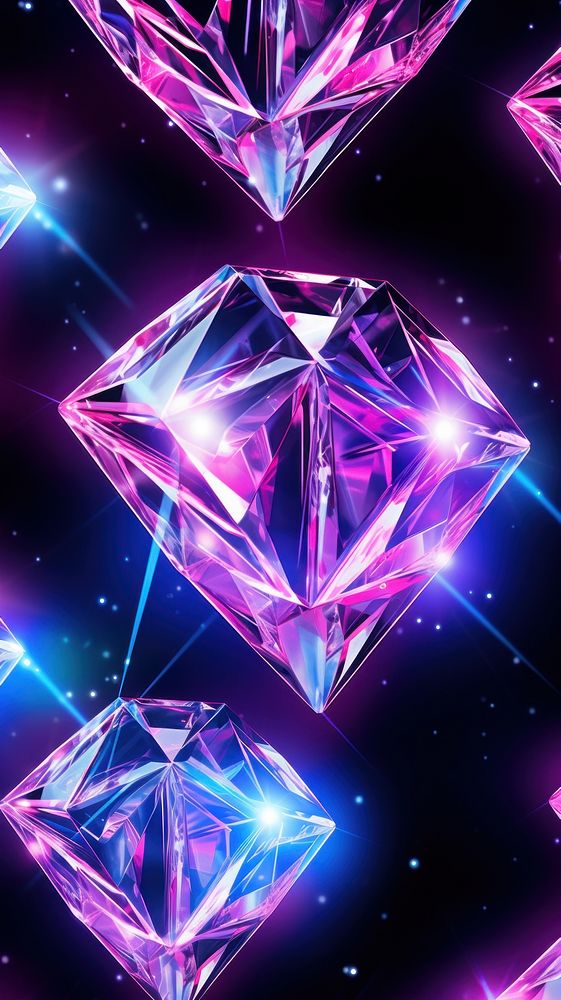 Diamond neon light wallpaper gemstone crystal jewelry.