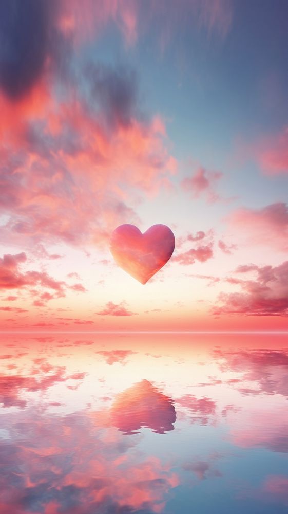 Heart shaped clouds sky backgrounds outdoors.