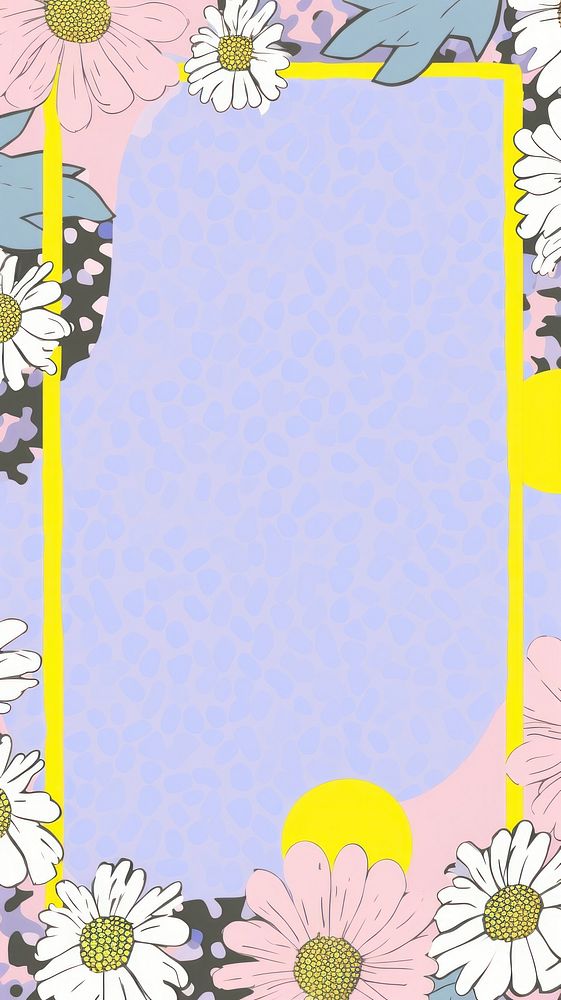 Memphis daisy copy space frame backgrounds pattern flower.