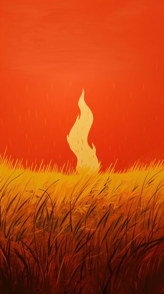 Flame on field outdoors nature art.