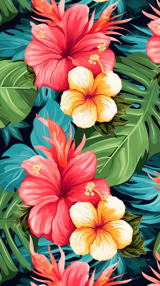 Tropical hibiscus pattern tropics.