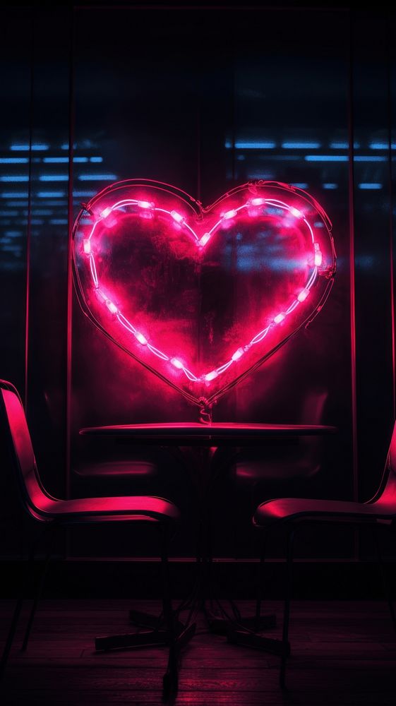 Heart neon sign wallpaper light illuminated creativity.