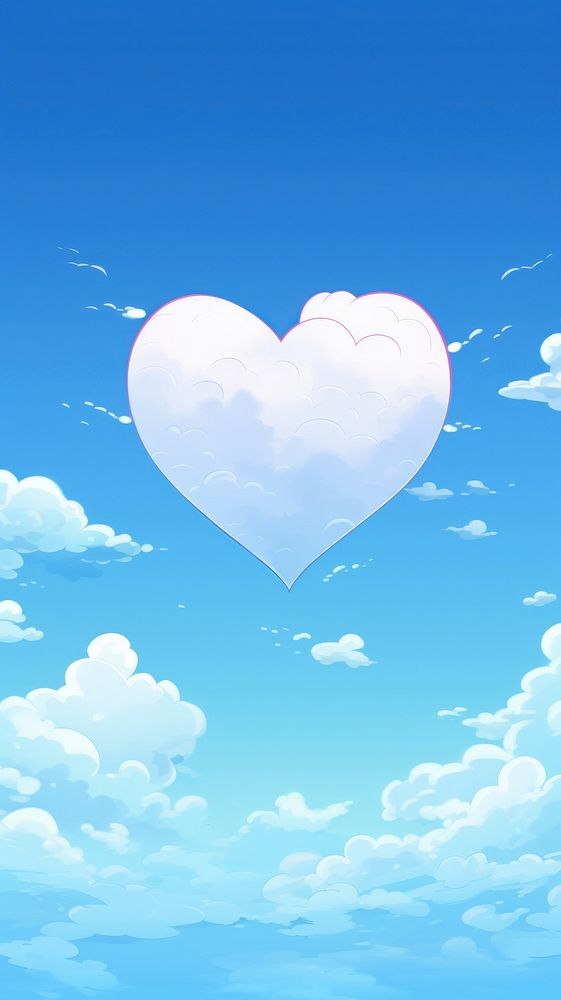 Blue sky with cloud heart backgrounds outdoors nature.