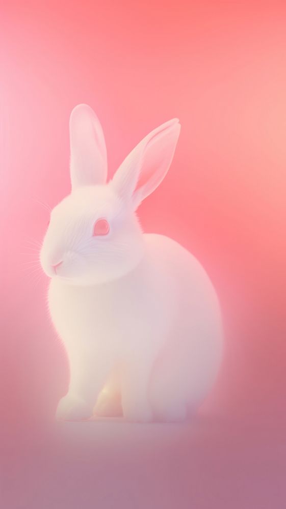 Blurred gradient white Bunny rodent animal mammal.