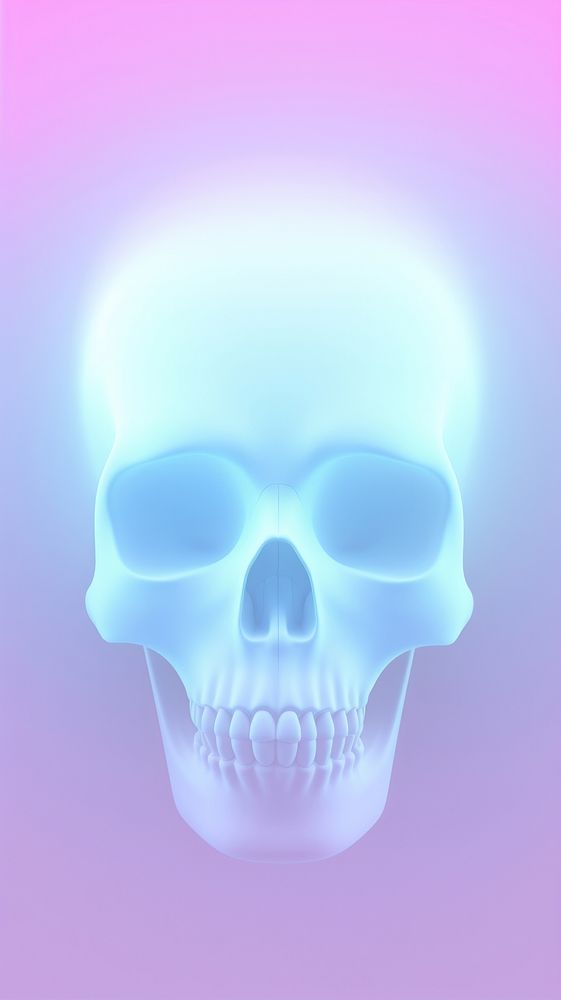 Blurred gradient white Skull light blue pink.