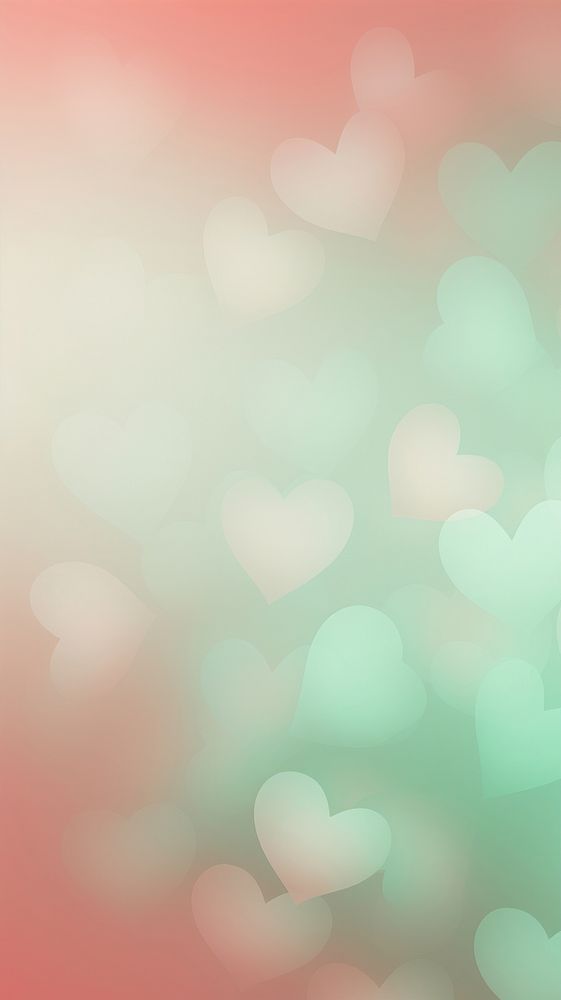 Blurred gradient red Hearts backgrounds pattern green.