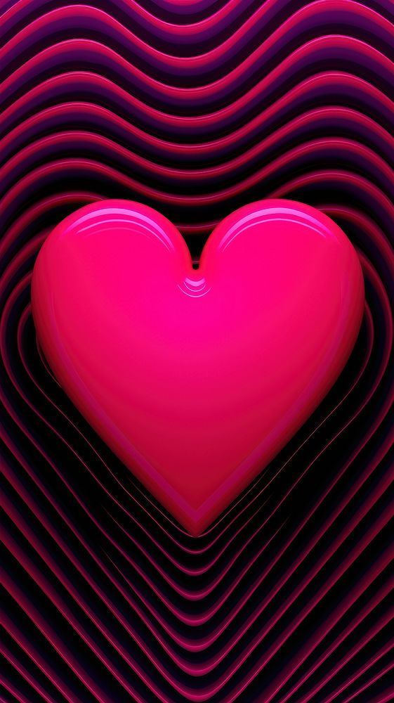 Neon Heart shaped concentric stripes heart heart shape backgrounds.