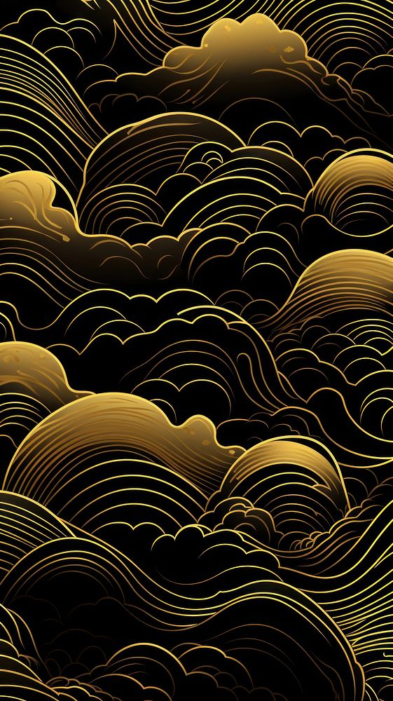 Japanese Abstract line pattern vector abstract gold tranquility.