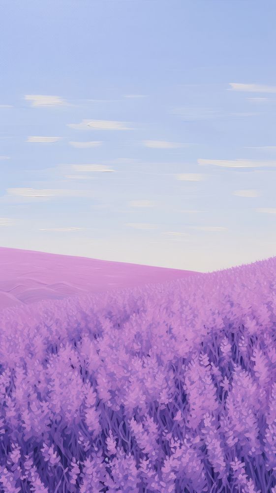 Lavender sky agriculture landscape.