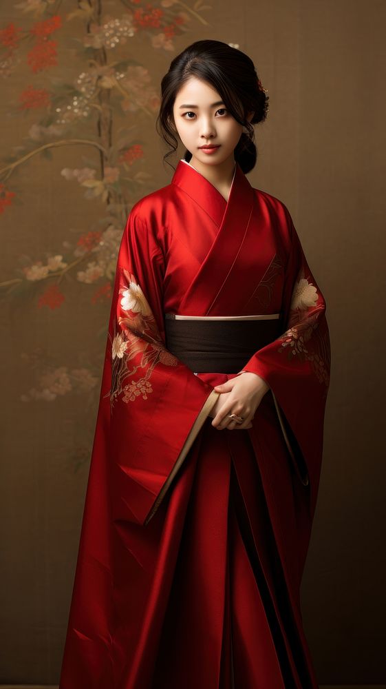 Japanese traditional clothing fashion kimono dress.