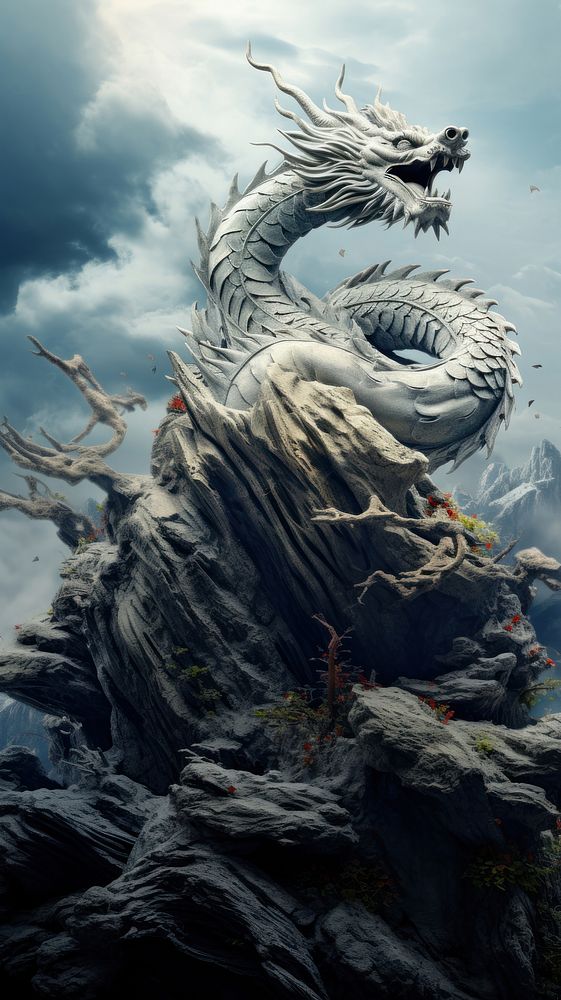Japanese dragon darkness outdoors nature.