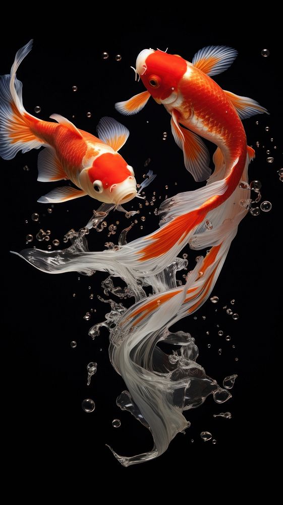 Koi fish flags goldfish animal underwater.