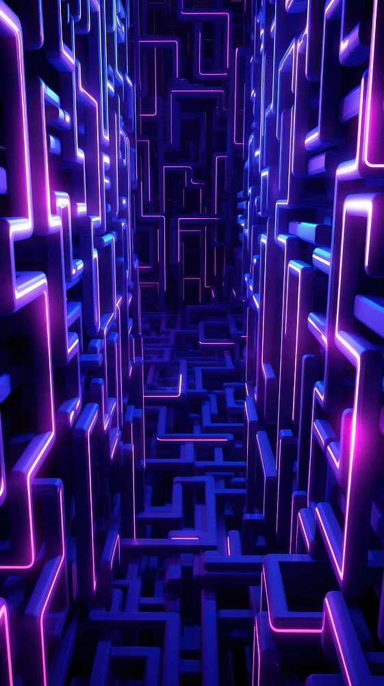 Maze neon light wallpaper purple transportation architecture.