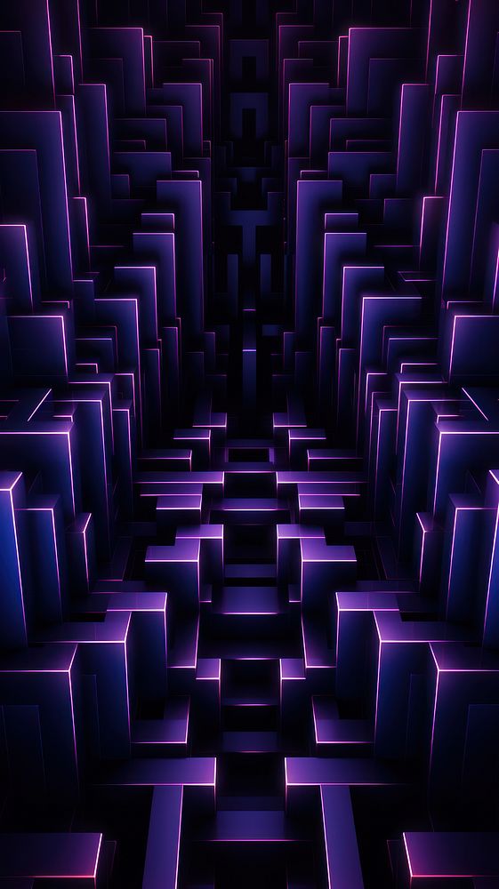 Maze neon light wallpaper backgrounds purple illuminated.