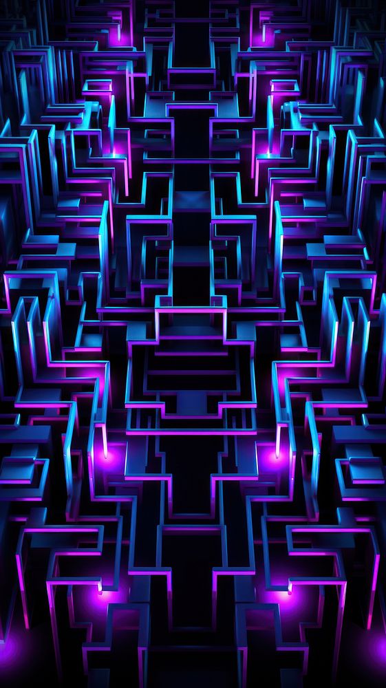 Maze neon light wallpaper purple illuminated backgrounds.