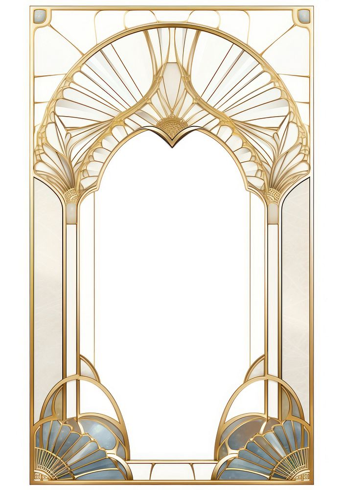Minimal heart art nouveau architecture glass gold.