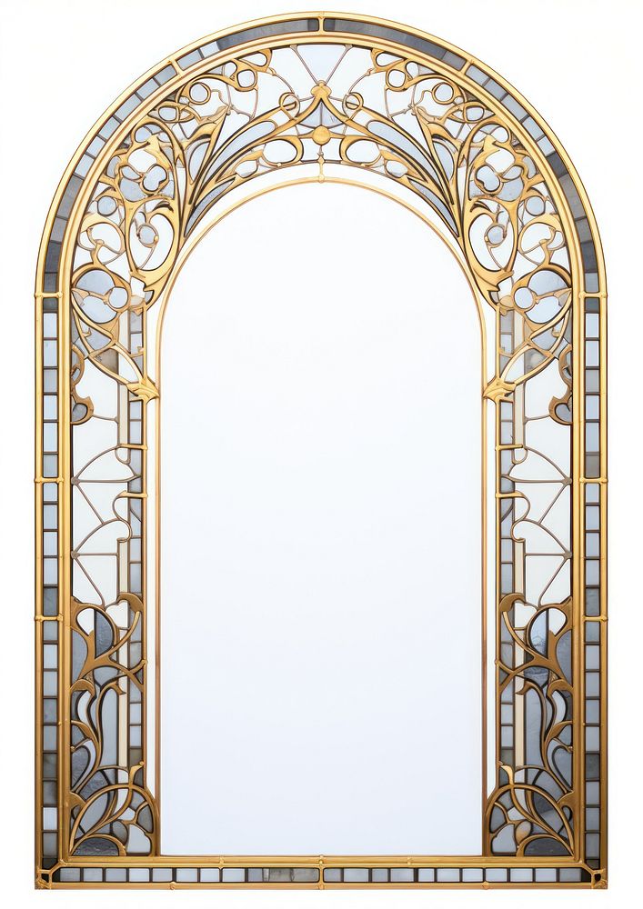 Minimal unicorn arch art nouveau architecture glass gold.