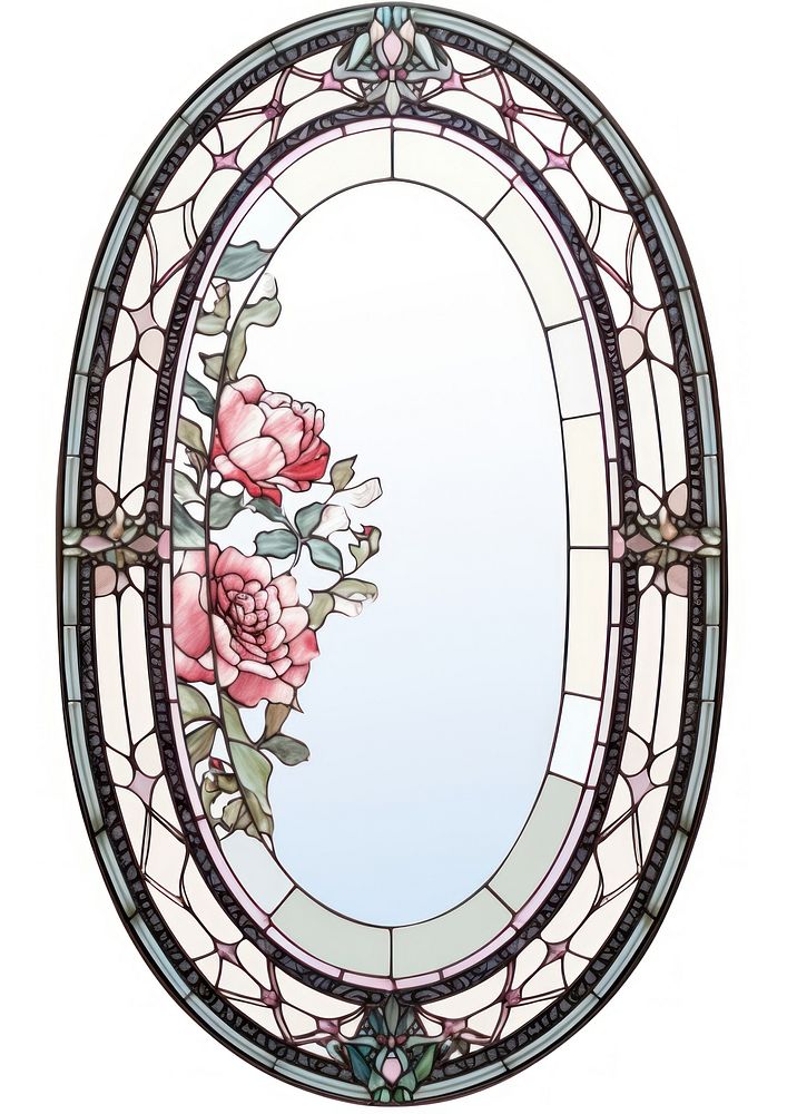 Oval botanical glass oval art.