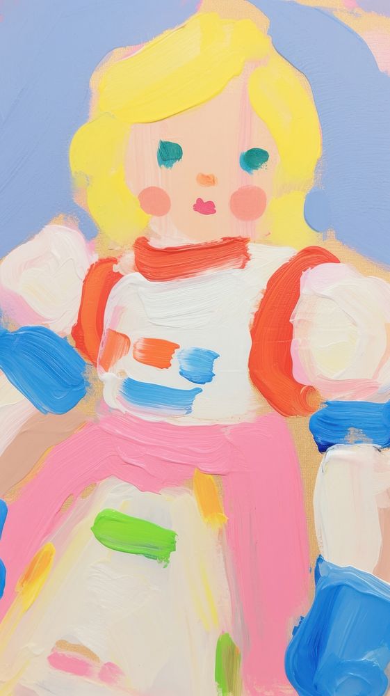 Doll painting art abstract.