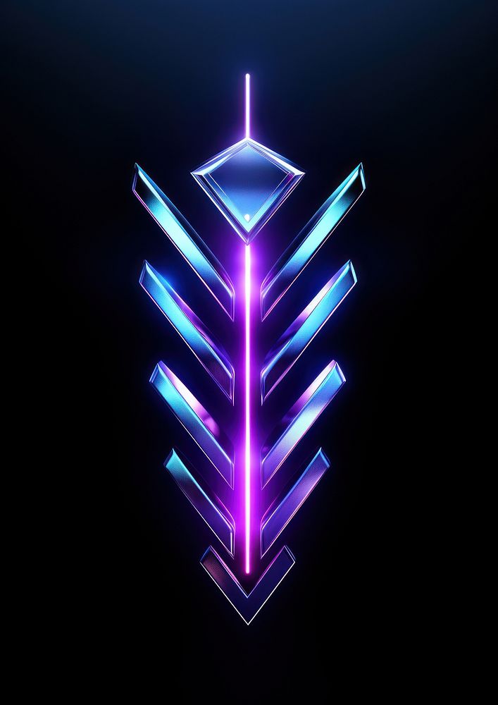 Neon arrow light purple symbol.