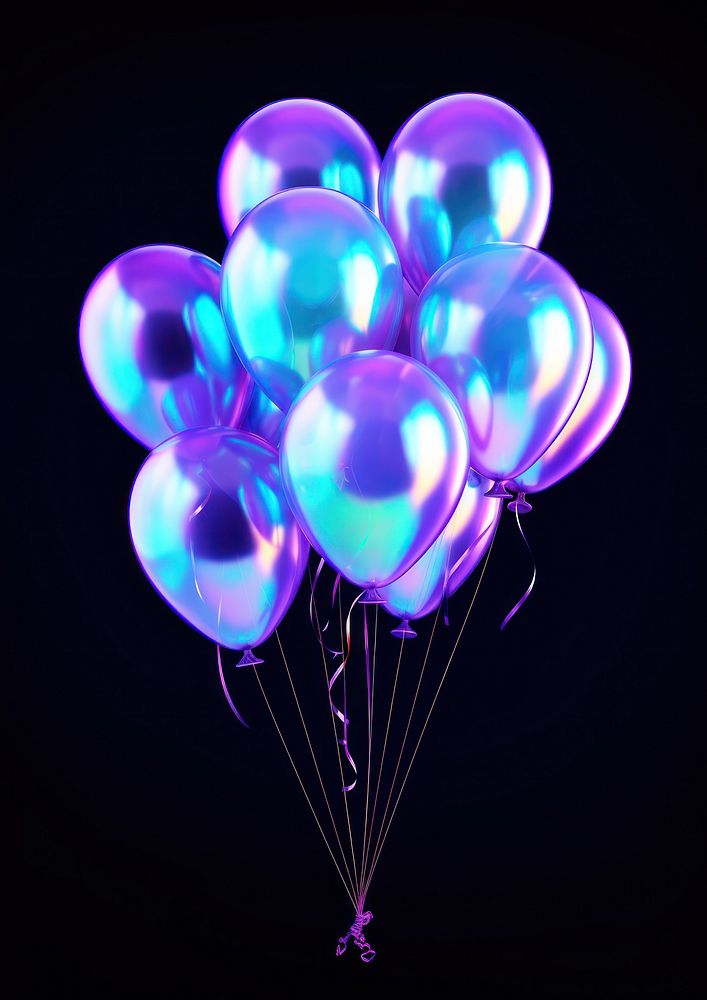 Neon balloons purple violet light.