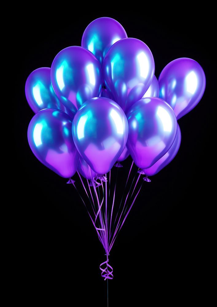 Neon balloons party purple violet illuminated.