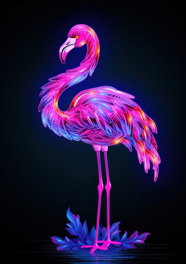 Neon Flamingo cliptart flamingo animal bird.