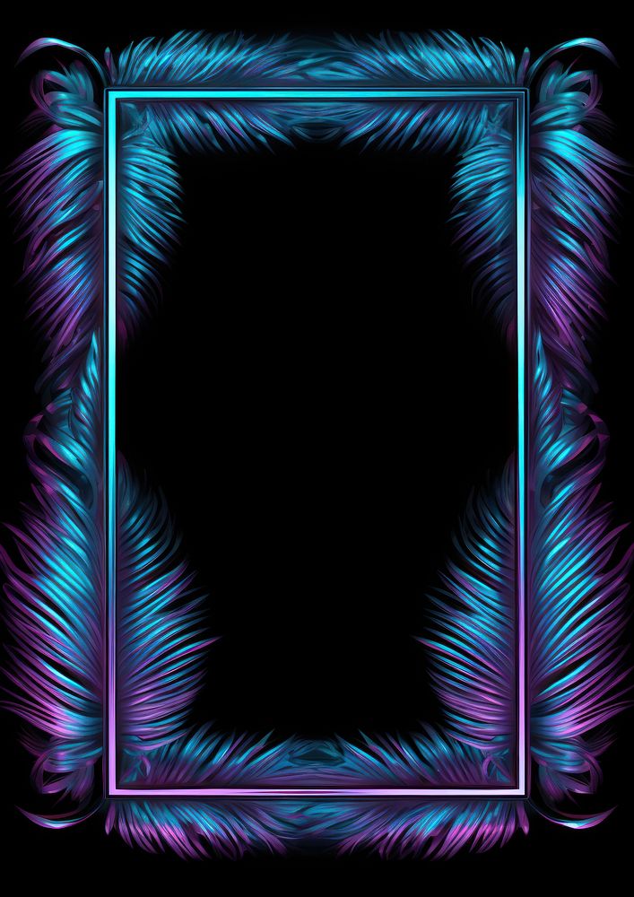 Neon palm leave frame backgrounds pattern light.
