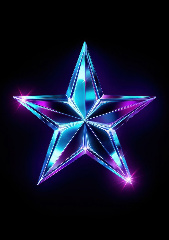 Neon star symbol night light.