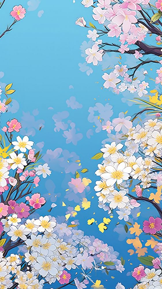 A Japanese spring wallpaper flower backgrounds outdoors.