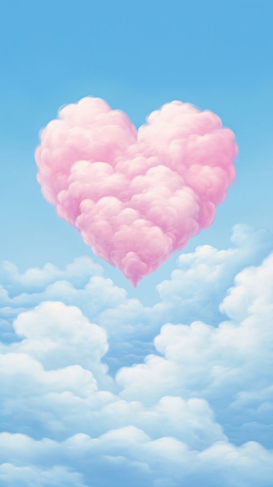 Sky with heart cloud backgrounds outdoors nature.
