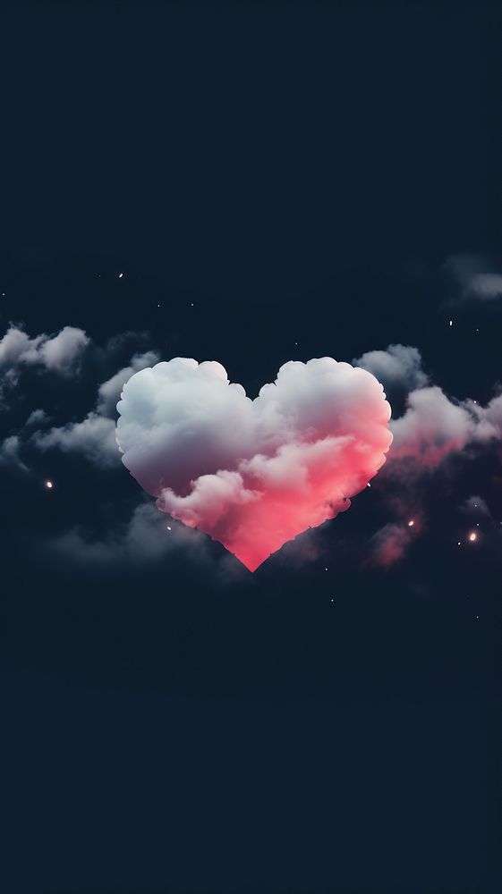Cloud in heart shape wallpaper tranquility darkness outdoors.