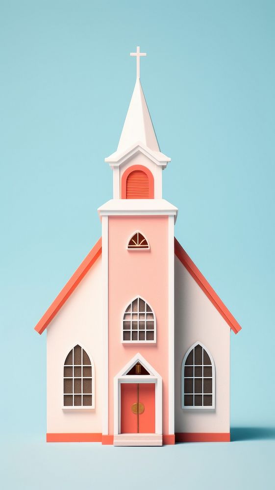 Photo of a retro church architecture building tower.