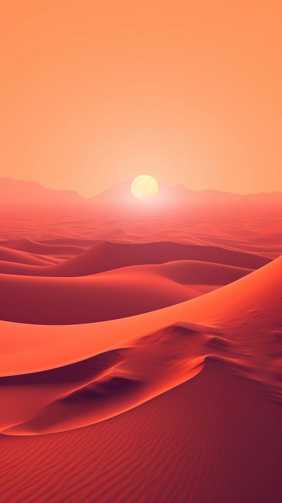 Desert landscape with sunset outdoors nature sky.