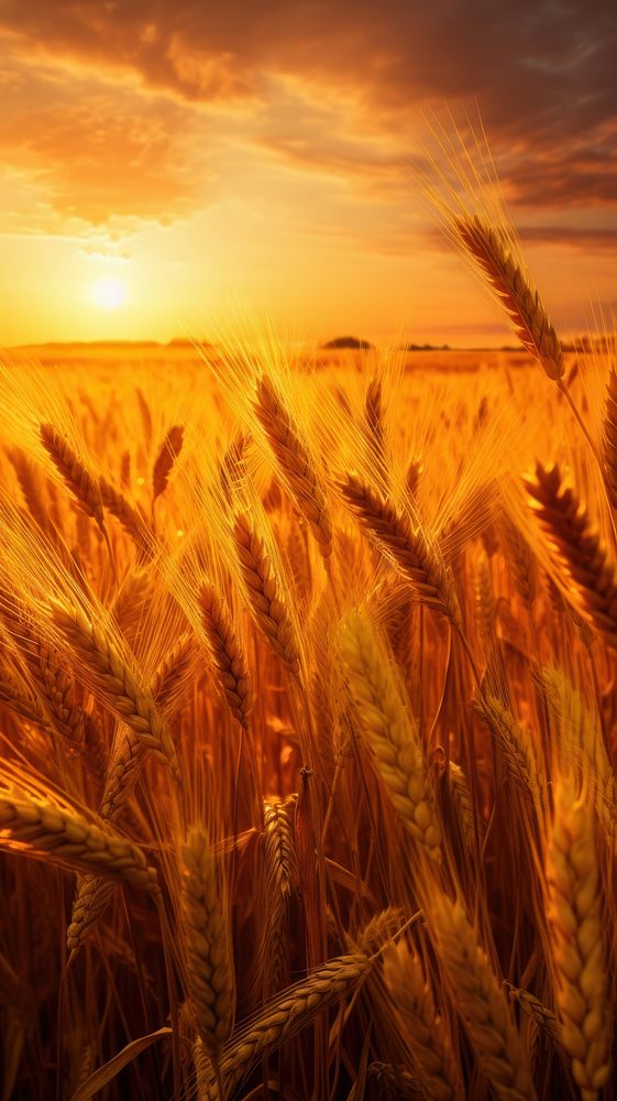 Golden wheat fields agriculture outdoors nature.