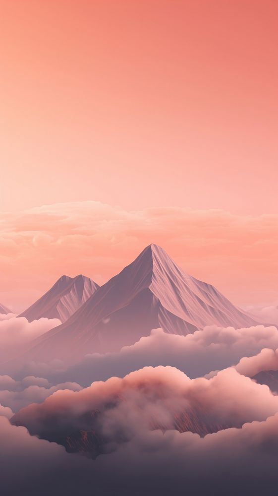 Mountain and clouds with sunset sky outdoors nature stratovolcano.