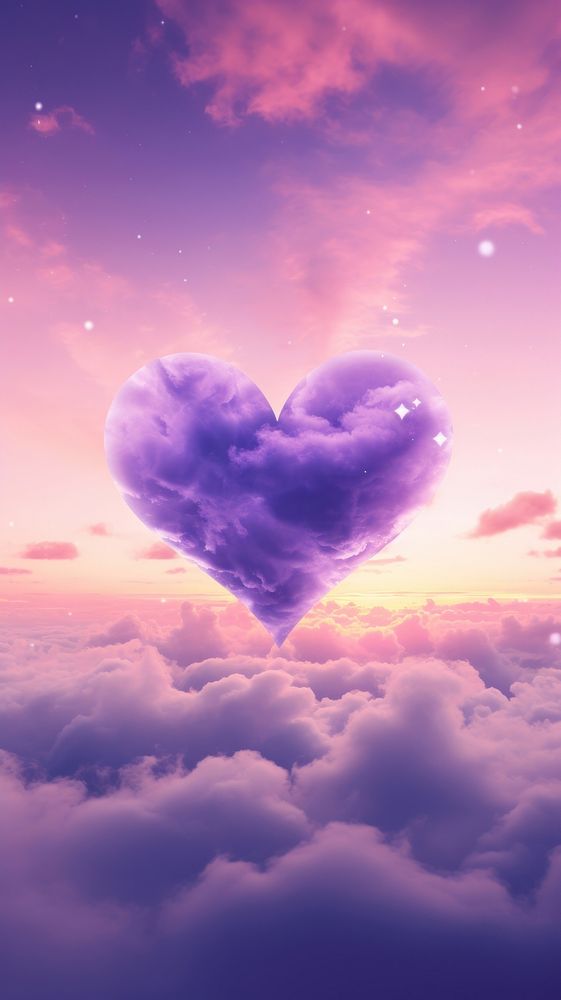 Cloud in the heart shape outdoors nature purple.