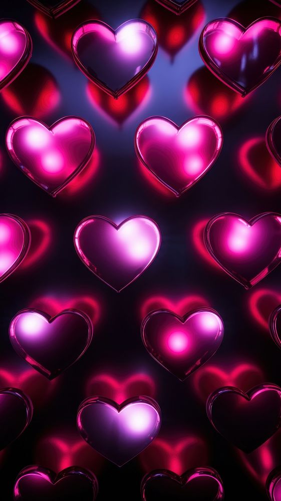 Photography of hearts patterns radiant silhouette backgrounds light illuminated.