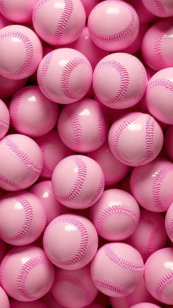 Pink baseballs pattern sports pink backgrounds.