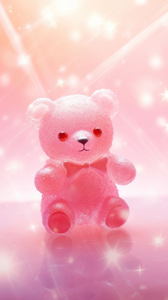 Pink cute bear jelly pink toy representation.