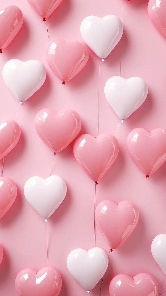Pink hearts balloon pattern pink backgrounds celebration.