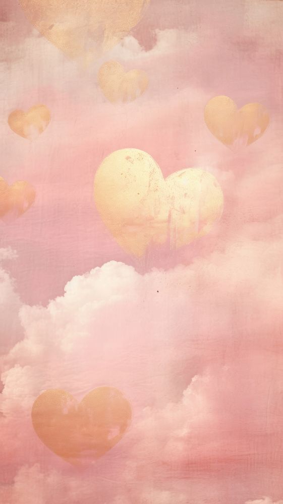 Hearts cloud backgrounds painting outdoors.