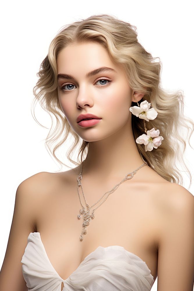 Beauty necklace portrait jewelry.