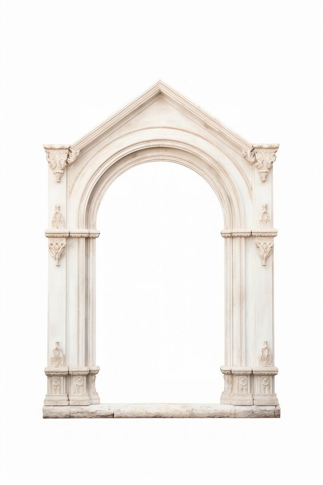 Colonial Arch style arch architecture white background.