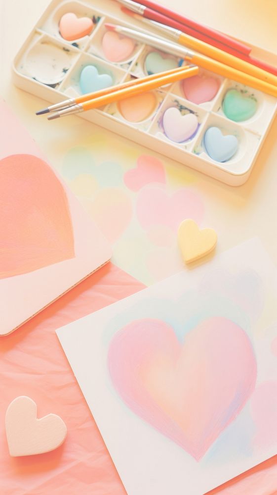 Heart shapes brush creativity paintbrush.