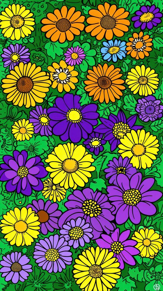 Floral vector pattern outdoors flower nature.