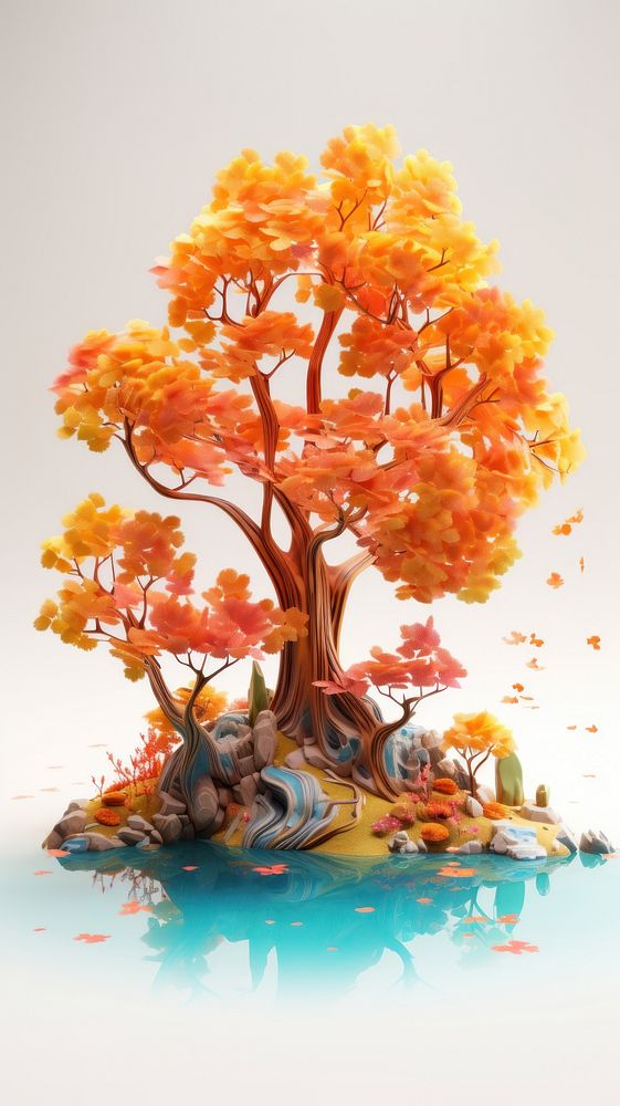 Colorful autumn trees plant creativity outdoors.