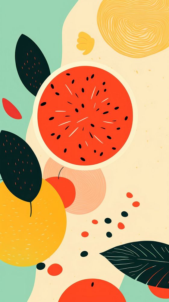 Wallpaper tropical fruit abstract backgrounds painting pattern.